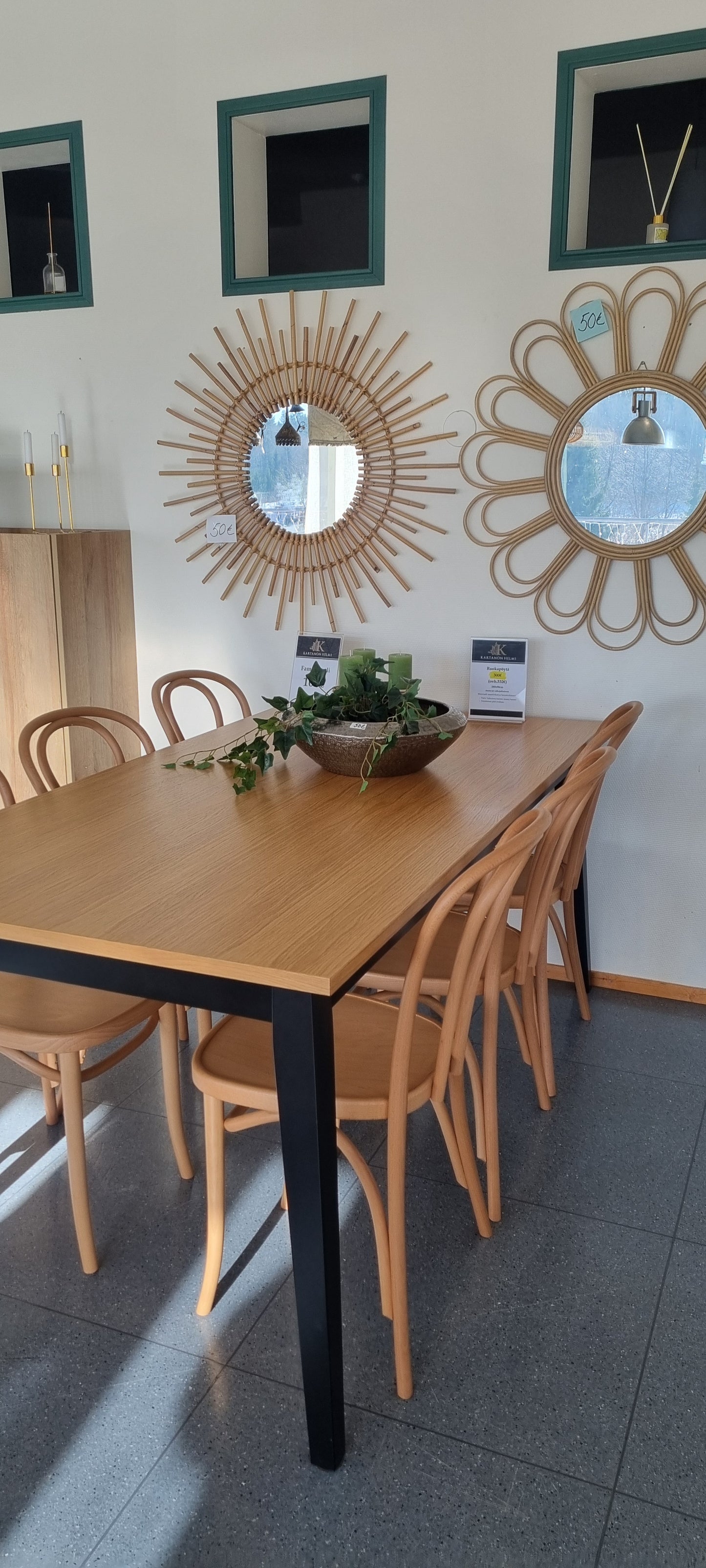 Rottinkipeilit halkaisija 90cm, kaksi mallia 50€/kpl