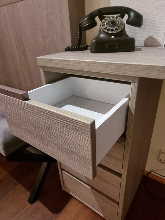 Kirjoituspöytä / työpöytä / apupöytä 110cm tai 130cm leveällä kannella. ( Laiva/ ristelilijä kaluste)